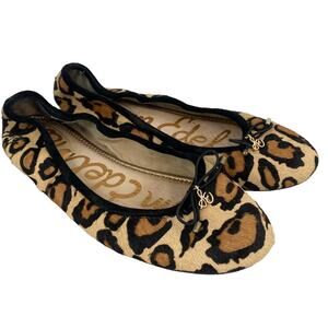 Sam Edelman Leopard Animal Print Leather Felicity Ballet Flats Size 6W